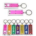 Slim Rectangular Flashlight with Swivel Key Chain (Translucent Pink)